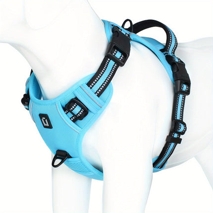 Reflecterend No-Pull Hondentuig | Nylon | Ademend | Met Handvat | Verstelbaar | Voor Wandelen en Training | Diverse Maten en en | Voor Kleine en Grote Honden