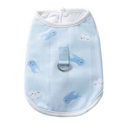 Ademend Verkoelingsvest voor Honden | Sneldrogend | Verstelbare Pasvorm | Beschikbaar in Blue Dolphin en White Leaves | Polyestervezel | Maat M/L | Zomerse Bescherming tegen Hitte
