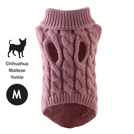 Dzianinowy sweter dla zwierząt | Miękki akryl | Dostępne kolory | Można prać w pralce | Ciepło na jesień i zimę | Małe i średnie zwierzęta