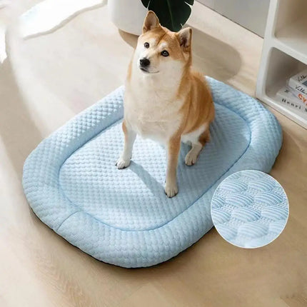 Verkoelende IJs-Zijde Mat voor Honden | Zacht en Comfortabel | Bescherming tegen Warmte | Gemaakt van 3D Vezels | Helpt Hoofd en Nek koel houden | Gemakkelijk in Gebruik | Geen Opladen Nodig