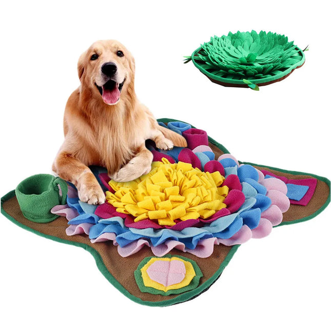 Interactieve Pluche Snuffelmat | Slow Feeder voor Honden | Machinewasbaar en Draagbaar | Bevorderd Gezonde Spijsvertering | Kleurrijk en Duurzaam Design | Veilig en Zacht | Ideaal voor Binnen en Buiten