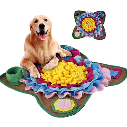 Interactieve Pluche Snuffelmat | Slow Feeder voor Honden | Machinewasbaar en Draagbaar | Bevorderd Gezonde Spijsvertering | Kleurrijk en Duurzaam Design | Veilig en Zacht | Ideaal voor Binnen en Buiten