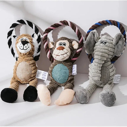 Pluchen Hondenspeelgoed | Squeaker | Bevordert Tandgezondheid | Duurzaam en Interactief | 31 cm