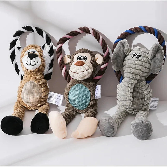 Pluchen Hondenspeelgoed | Squeaker | Bevordert Tandgezondheid | Duurzaam en Interactief | 31 cm