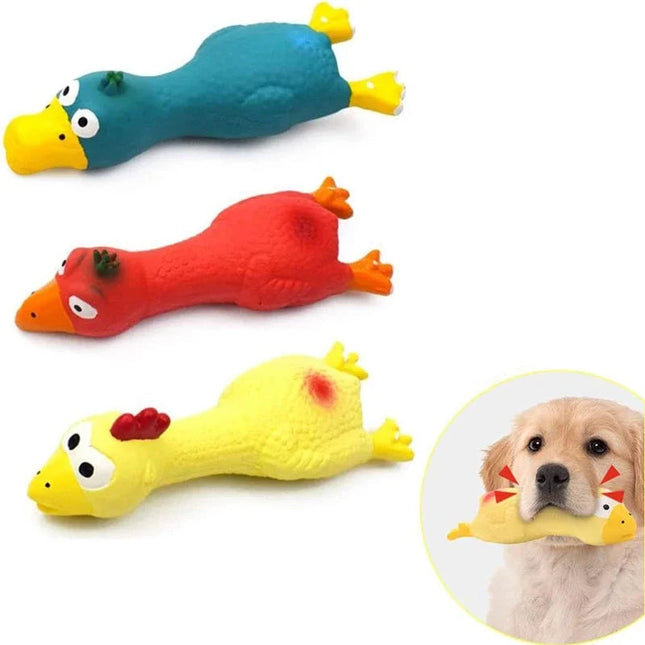 Piepend Speelgoed Kip voor Honden | Natuurlijke Latex | Veilig en Duurzaam | 16,8cm | Ideale Maat voor Kleine Rassen | Speelgoed om Verveling te Verminderen | Bevordert Bindingsmomenten | Mentale Stimulatie