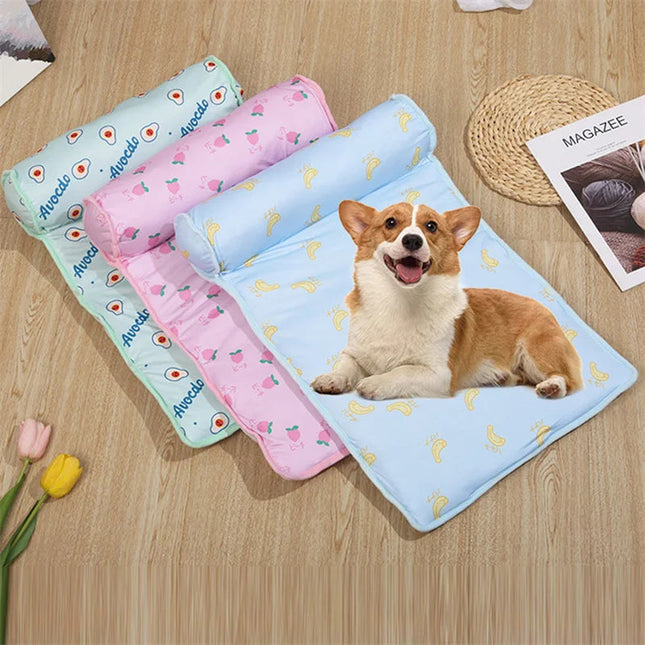 Koelmat Voor Honden | Zacht & Zelfkoelend | Katoenen Mat Verkrijgbaar in Maten Medium & Groot | Handwasbaar | Kleuren: Roze, Blauw, Groen