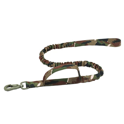 Militaire Hondenriem | Verstelbare Lengte 105-145 cm | Comfortabele Handgreep | Duurzaam Nylon | Metalen Haak | Geschikt voor Avonturen en Training | Zwart