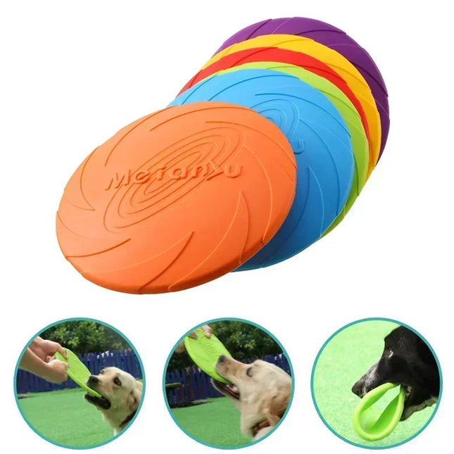 Rubber Frisbee voor Honden | Bijtbestendig en Interactief Speeltje | Verkrijgbaar in 15 cm en 22 cm | Diverse Kleuren | Duurzaam en Ideaal voor Actieve Honden van Alle Rassen