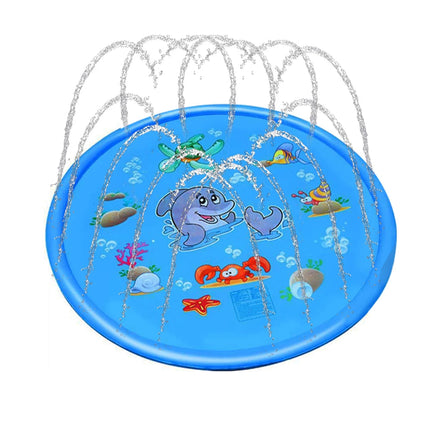 Zomer Sproeipad voor Huisdieren | Opvouwbaar en Draagbaar | Waterdichte Nylon Mat | Snelle Afvoer en Antislip | Gemak van Installatie | Ideale Koeling voor Buitenspel met Handwas Optie