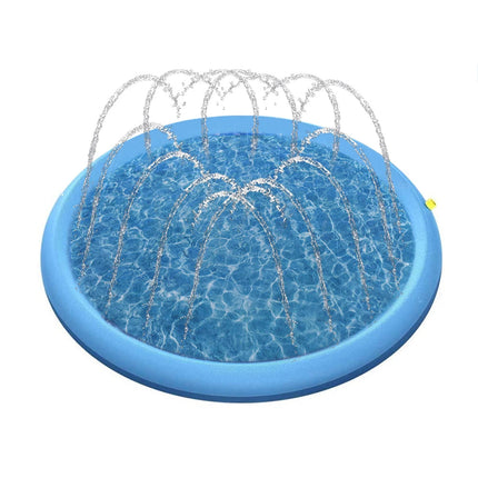 Zomer Sproeipad voor Huisdieren | Opvouwbaar en Draagbaar | Waterdichte Nylon Mat | Snelle Afvoer en Antislip | Gemak van Installatie | Ideale Koeling voor Buitenspel met Handwas Optie