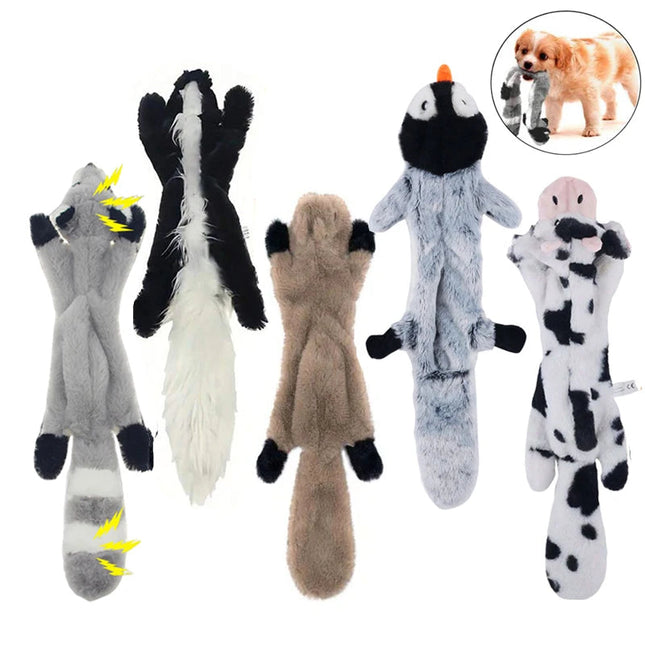 Vrolijk Interactief Hondenspeelgoed | Zacht Fleece Piepbeest | Duurzame Kauwspeeltjes | Dierlijke Vormen zoals Pinguïn, Vos en Eekhoorn | Veilig voor Tanden en Tandvlees | Langdurig Plezier voor Actieve Kauwers