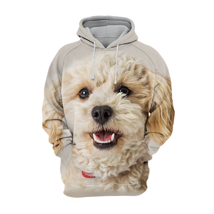 Unisex Hoodie Wit | Polyester Katoen Mix | Hondenontwerp | Jaren '80 Retrostijl | M-4XL | Casual en Comfortabel