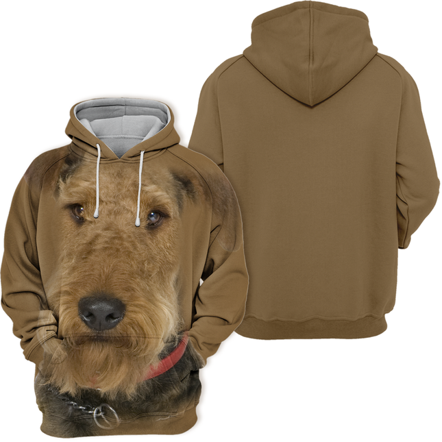 Unisex Hoodie voor Hondenliefhebbers | Airedale Terrier Thema | Gemaakt van Zachte Polyester-Katoen Mix | Verkrijgbaar in Maten S t/m 4XL | Hoge Resolutie Print