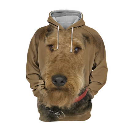 Unisex Hoodie voor Hondenliefhebbers | Airedale Terrier Thema | Gemaakt van Zachte Polyester-Katoen Mix | Verkrijgbaar in Maten S t/m 4XL | Hoge Resolutie Print