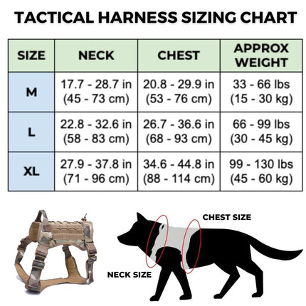 SafeTrek tactisch veiligheidsharnas voor honden | Duurzaam, verstelbaar hondenharnas voor comfort en veiligheid bij wandelen en outdoor avonturen | Geschikt voor alle rassen en maten