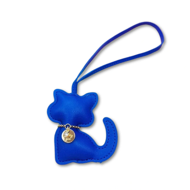 PU Leren Sleutelhanger met Kattenhanger | Schattige Dieren Sleutelhanger voor Dames | Tasaccessoire | Cadeau voor Meisjes | Handtas Decoratie