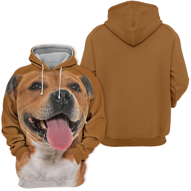 Unisex Hoodie voor Dierenliefhebbers | Staffordshire Bull Terrier Print | Comfortabele Stof | Verkrijgbaar in Maten S-4XL
