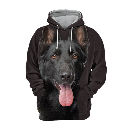 Zwarte Trui Met Capuchon | Unisex | Verschillende Maten Beschikbaar | Comfortabel Polyester en Katoen | Ideaal Voor Dierenliefhebbers | Hoge Resolutie Print | Comfortabel Stretchmateriaal