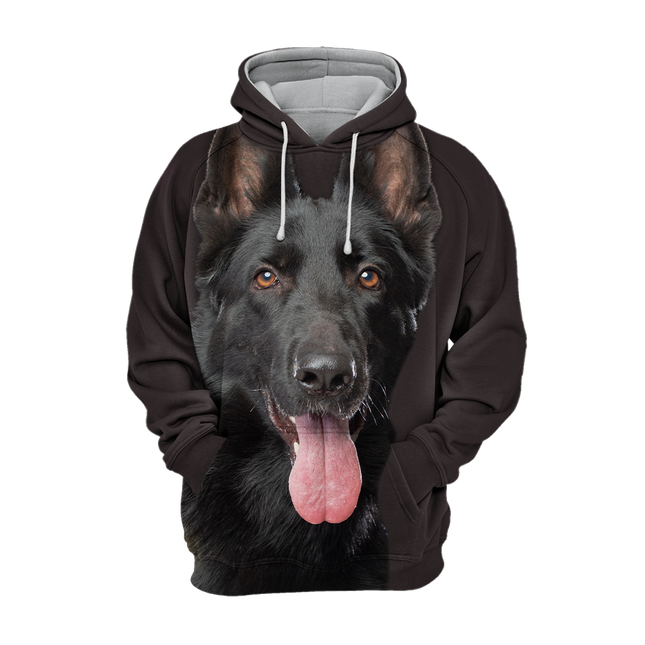 Zwarte Trui Met Capuchon | Unisex | Verschillende Maten Beschikbaar | Comfortabel Polyester en Katoen | Ideaal Voor Dierenliefhebbers | Hoge Resolutie Print | Comfortabel Stretchmateriaal