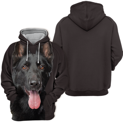 Zwarte Trui Met Capuchon | Unisex | Verschillende Maten Beschikbaar | Comfortabel Polyester en Katoen | Ideaal Voor Dierenliefhebbers | Hoge Resolutie Print | Comfortabel Stretchmateriaal