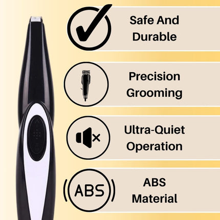 Fluisterstille Huisdier Precisietrimmer | Ergonomisch Ontwerp | Veiligheidsmes | Geruisloze Ervaring | Perfecte Verzorging voor Katten en Honden | Behoud Glanzende Vacht | Eenvoudig in Gebruik | Comfortabele Trimsessie