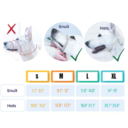 Ademende Nylon Anti-Blaf Snuit met Reflecterende Strips voor Honden | Verstelbare Pasvorm en Snelsluiting | Kleuren: Oranje, Rood, Blauw | Maten: S, M, L, XL