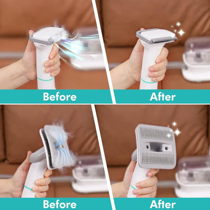 ShedVac Pro Verzorgingskit | Draadloze Trimmer en Zuigfunctie | Voor Honden, Katten en Andere Huisdieren | Wit | Comfortabele Borstels