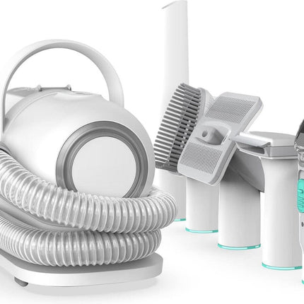 ShedVac Pro Verzorgingskit | Draadloze Trimmer en Zuigfunctie | Voor Honden, Katten en Andere Huisdieren | Wit | Comfortabele Borstels