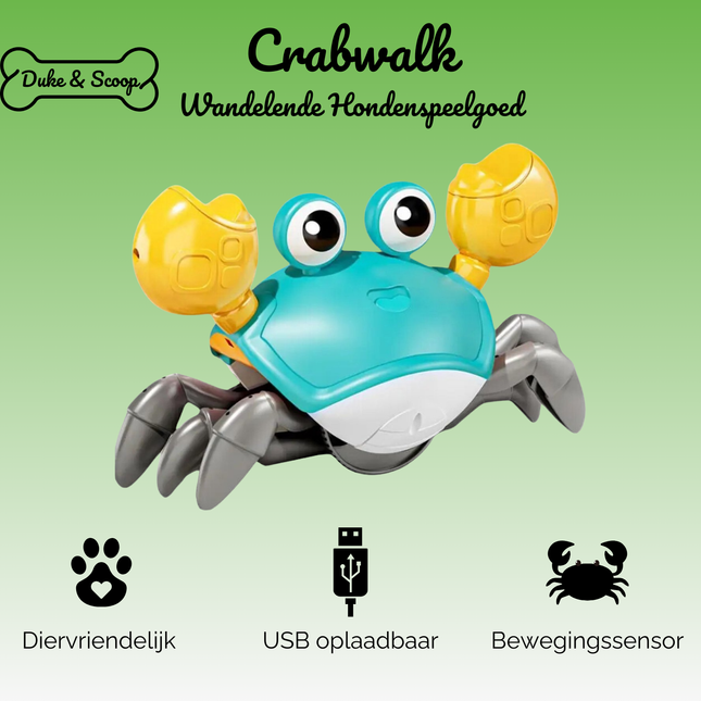 Crabwalk Interactief Bewegend Speelmaatje voor Honden | Verhoogt Mentale & Fysieke Activiteit | Beschikbaar in Blauw en Oranje
