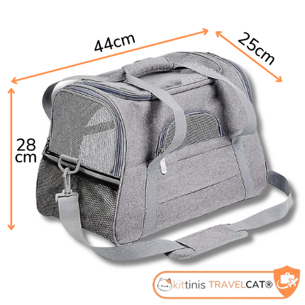 PetVoyage huisdierentas voor katten en kleine honden | Duurzaam en comfortabel | Met ademende mesh ventilatie | Verstelbare schouderriem | 44x28x25 cm | Meerdere vakken