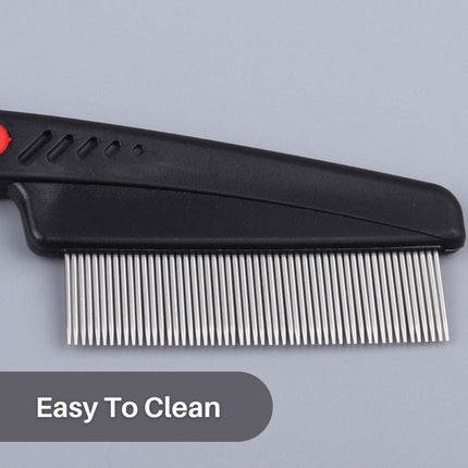 FleaFree™ ProGroomer Kam | Efficiënte Verwijdering van Vlooien en Vuil | Huisdiervriendelijk | Roestvrijstalen Tanden | Gemakkelijk Schoon te Maken | Voor Zachte Verzorging van Huisdieren