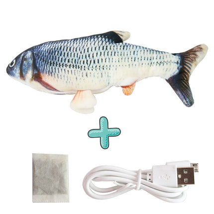 Interactieve Bewegende Vis Met Sensor | USB-oplaadbaar | Speelgoed Hond | Realistisch Uiterlijk | Inclusief Kattenkruid
