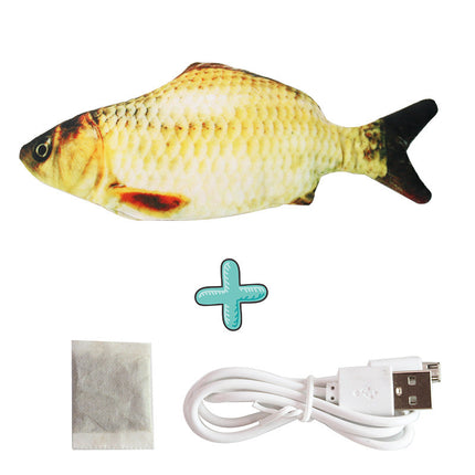 Interactieve Bewegende Vis Met Sensor | USB-oplaadbaar | Speelgoed Hond | Realistisch Uiterlijk | Inclusief Kattenkruid