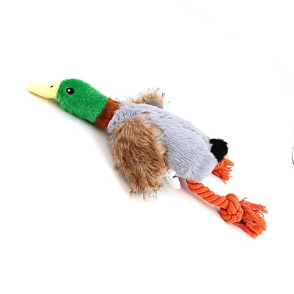 Pluche Eend Kauwspeelgoed voor Honden | Piepende Geluiden | Tandenreiniging | Duurzaam en Veilig | Groen