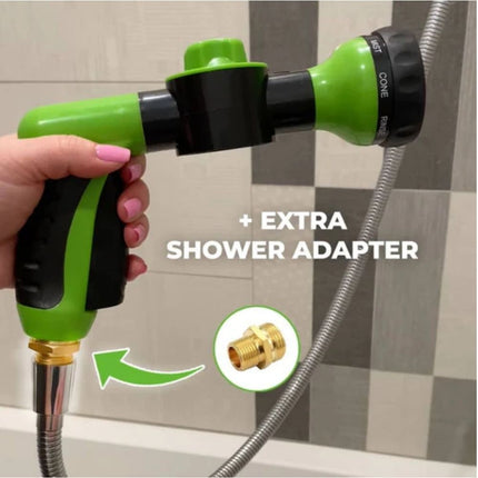 Suds-N-Paws™ Hondenbadtool | Spuitmond met 8 Spraypatronen | Verstelbare Zeepdispenser | Efficiënte Reiniging en Minder Badtijd