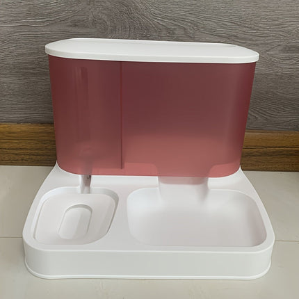 Kattenvoerbak met Automatische Waterdispenser | Zwaartekrachtgestuurd | Transparant Ontwerp | Voor Katten en Kleine Huisdieren | Duurzaam Kunststof | Gemakkelijk Bijvulbaar
