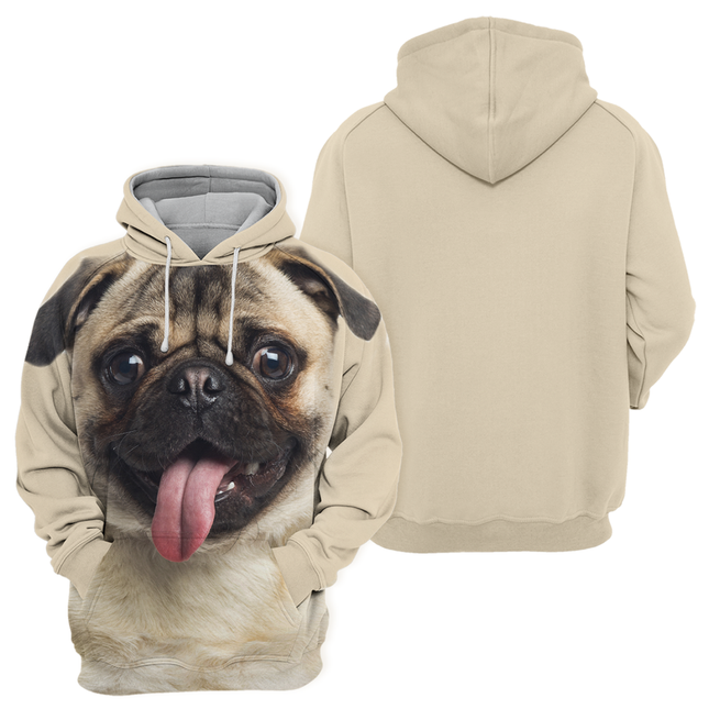 Unisex Trui Met Print | Pug Thema | Zachte Polyester-Katoen Mix | Maten S-4XL | Hoge Resolutie Print