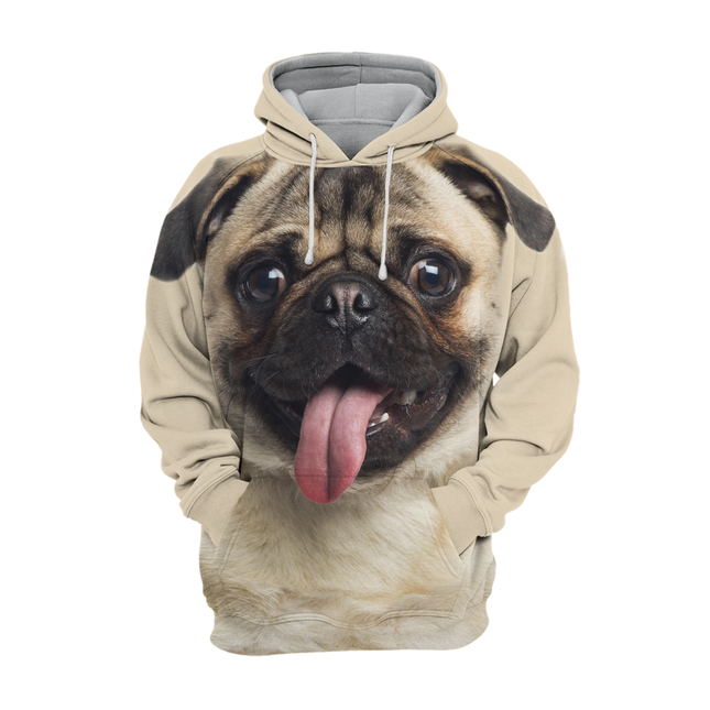 Unisex Trui Met Print | Pug Thema | Zachte Polyester-Katoen Mix | Maten S-4XL | Hoge Resolutie Print