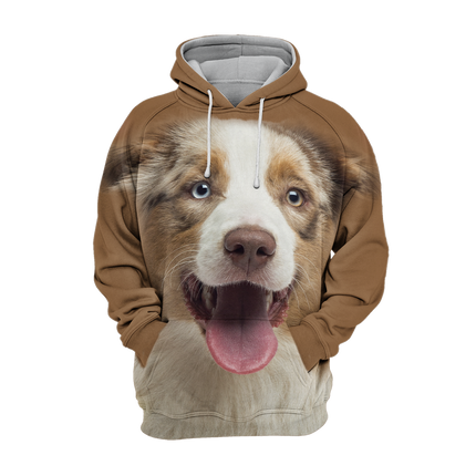 Australian Shepherd Print Sweater | Warme Hoodie Voor Dierenliefhebbers | Unisex | Comfortabele Pasvorm | Hoge Kwaliteit Print | Maten S-4XL | Polyester en Katoen Mix