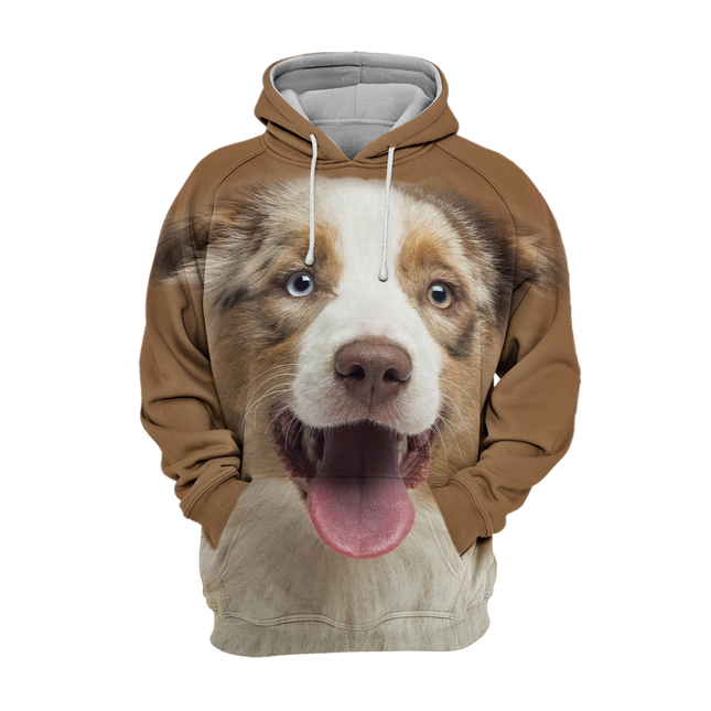 Australian Shepherd Print Sweater | Warme Hoodie Voor Dierenliefhebbers | Unisex | Comfortabele Pasvorm | Hoge Kwaliteit Print | Maten S-4XL | Polyester en Katoen Mix