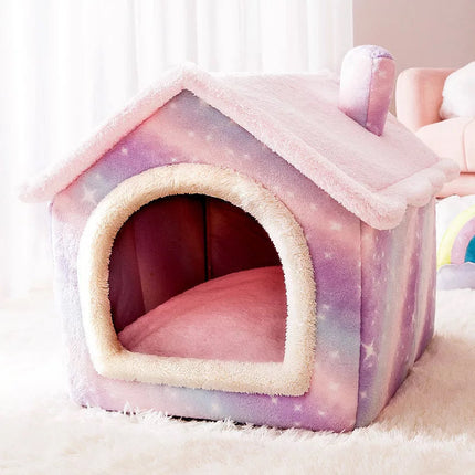 Knusse dierenhuisjes voor huisdieren | Zacht pluche schuilhuisje | Comfortabele en machinewasbare rustplek | Geschikt voor huisdieren tot 10 kg | Diverse en en designs