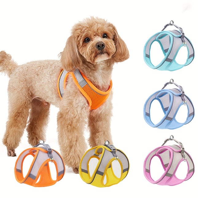Reflective Dog Vest | Soft Mesh Harness | Comfortable for Cats & Small Dogs | Polyester