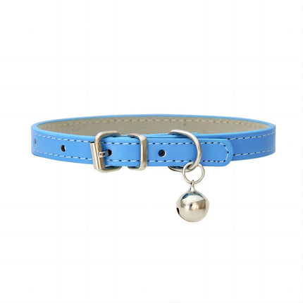Verstelbare kattenhalsband kunstleer met bel | Veiligheidsbuckle | Metalen gesp | Voor katten van klein tot middelgroot | Meerdere maten