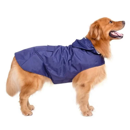 Waterdichte Jas met Reflecterende Band en Klittenbandsluiting voor Huisdieren | Maten S-6XL in Blauw, Marine, Wijnrood, Geel