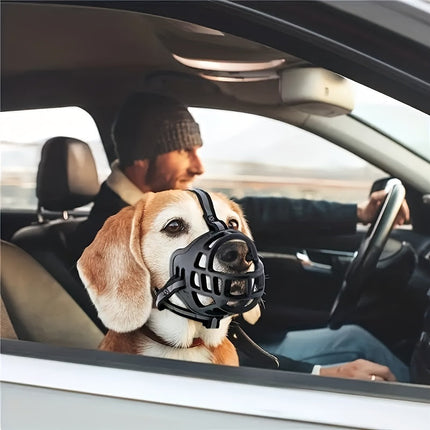 Verstelbare hondenmuilkorf van zacht rubber | Ademend ontwerp | Reflecterende nylon banden | Geschikt voor training en wandelen | Voor kleine tot grote honden