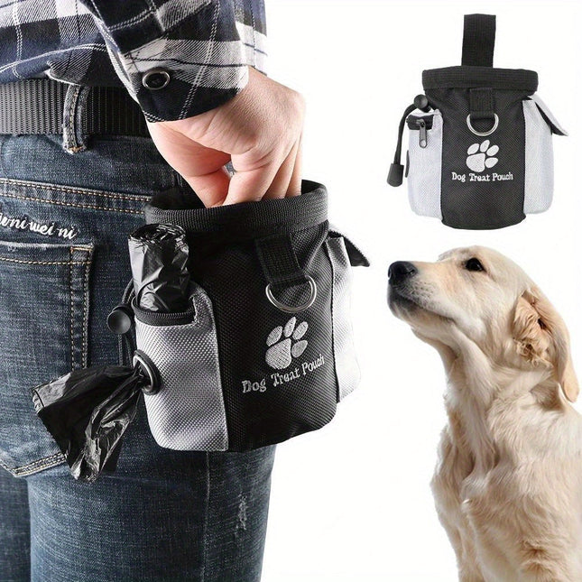 Honden traktatie pouch met vuilniszak dispenser | Grote capaciteit | Stevig polyester | Clip voor taille | Ideaal voor training en wandelingen