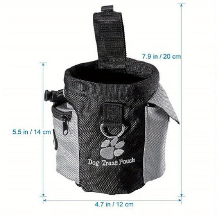 Honden traktatie pouch met vuilniszak dispenser | Grote capaciteit | Stevig polyester | Clip voor taille | Ideaal voor training en wandelingen