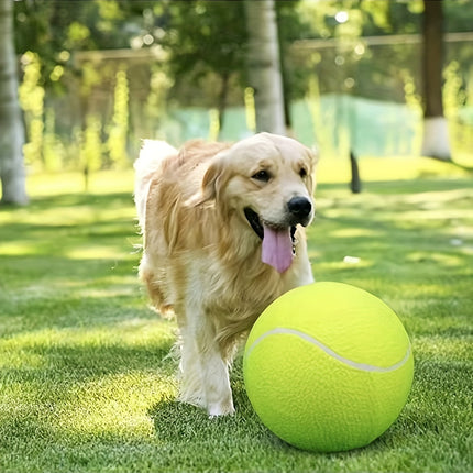 Extra grote tennisbal voor grote honden | Duurzaam niet-giftig rubber | 24 cm diameter | Hoge zichtbaarheid | Ideaal voor buiten spelen en actieve honden
