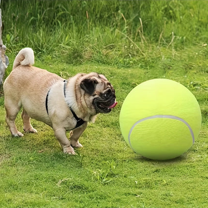 Extra grote tennisbal voor grote honden | Duurzaam niet-giftig rubber | 24 cm diameter | Hoge zichtbaarheid | Ideaal voor buiten spelen en actieve honden