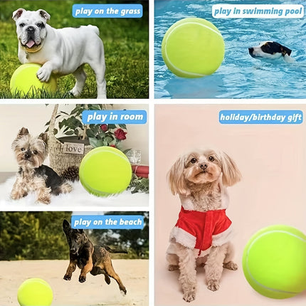 Extra grote tennisbal voor grote honden | Duurzaam niet-giftig rubber | 24 cm diameter | Hoge zichtbaarheid | Ideaal voor buiten spelen en actieve honden